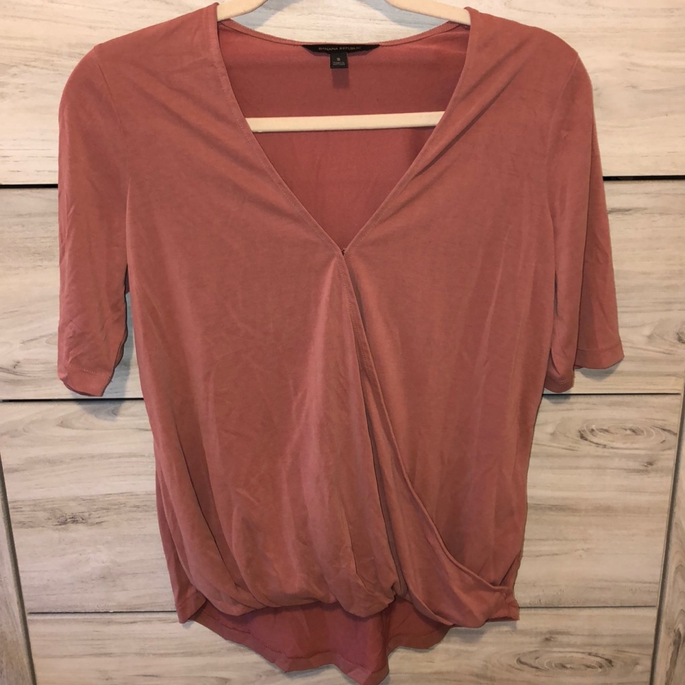 Soft, silky, banana republic wrap top with clasp